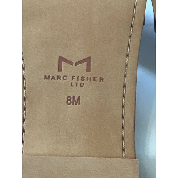 Marc Fisher Rosely NEW in box natural leather with silvertone chain sz 8M sandal - Picture 5 of 6